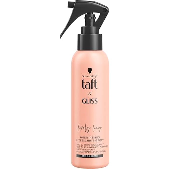 Taft x Gliss Lovely Long Heat Protection Spray (150 ml), Multitasking Spray Provides Heat Protection up to 230°, Protection Against Split Ends and Long Lasting Defined Styles - Image 2